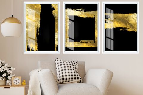 GOLDEN FİGURES 2 TABLO SETİ, BEYAZ ÇERÇEVE, 33X48