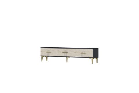 İDA TV SEHPASI, ANTRASİT TRAVERTEN, 180 CM, TSA1815AT
