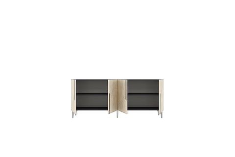 EVVA KONSOL VE TV SEHPASI ANTRASİT TRAVERTEN SİLVER 180 CM KA1828ATS