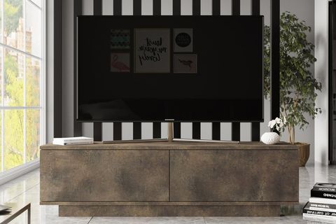 YURUDESİGN FONDA TV ÜNİTESİ TV SEHPASI 140 CM BRONZ FN1 PB