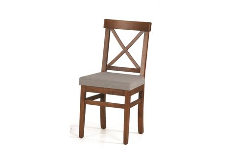 ALZANDO MASA VE ÇAPRAZ DÖŞEMELİ SANDALYE TAKIMI, CEVİZ CEVİZ, 125X80