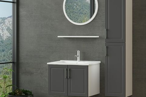 SANYA BANYO DOLABI 65CM AS2K+1YA1R+ETJ+BOY BEYAZ ANTRASİT
