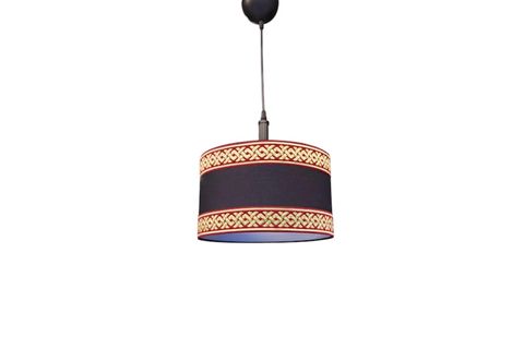 BORDO GOLD DOKUMA ŞERİTLİ SARKIT AVİZE, SİYAH