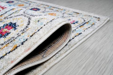 KONFOR VİNTAGE 7655 BEYAZ GRİ KLASİK ESKİTME DOKUMA HALI 140X200