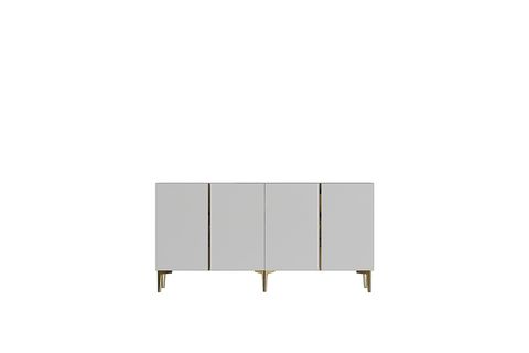 POLİ KONSOL VE TV SEHPASI, BEYAZ GOLD, 150 CM, KA1524BG