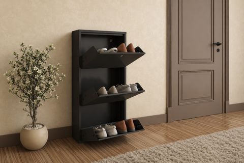 FLEX ÜÇLÜ KİLİTLENEBİLİR METAL AYAKKABILIK, SİYAH