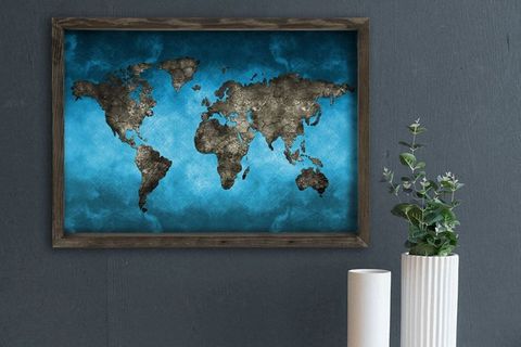 OTTOIDEA • DOĞAL AHŞAP ÇERÇEVELİ + UV BASKILI TABLO / CEVİZ