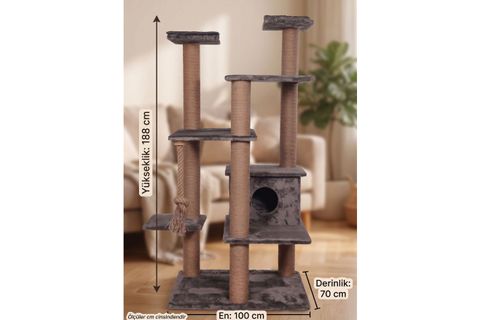 CANDY KEDİ TIRMALAMA AĞACI GRİ
