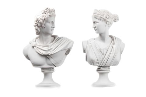 ARTEMİS & APOLLO BÜST SET BEYAZ