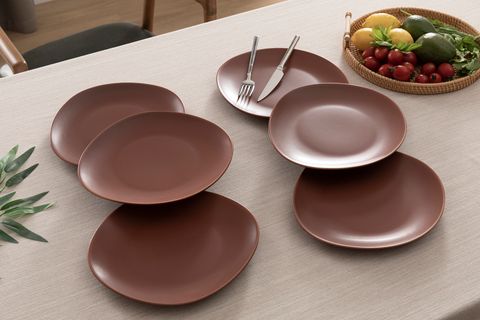KİTCHEN ESSENTİALS STONEWARE MAT SERVİS TABAĞI 28 CM, KİREMİT, ALTILI SET