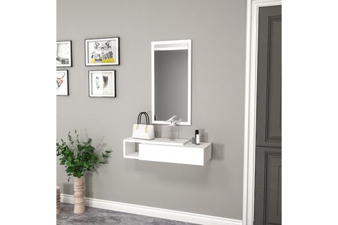 VİEN ÇEKMECELİ RAFLI AYNALI DRESUAR, BEYAZ VİEN