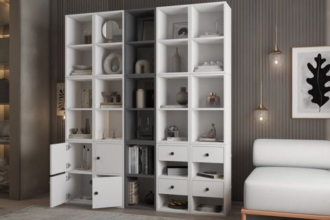 LEXSA ÇOK AMAÇLI KİTAPLIK, GENİŞ MODÜLER RAF ÜNİTESİ
