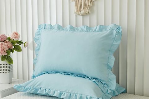 MAKİ İKİ ADET DEKORATİF MODERN YASTIK KILIFI, AÇIK MAVİ