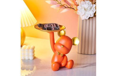 TABAK TUTAN AYICIK BİBLO SUNUMLUK, TURUNCU