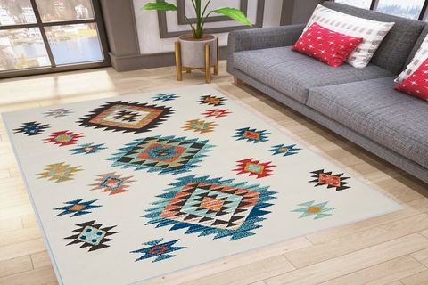 ROVİGO HOME DİJİTAL BASKI YIKANABİLİR KAYMAZ TABAN SALON HALISI  RVG1021 80X200