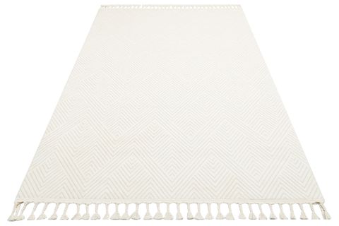 EKO HALI URBAN URB 01 WHİTE BEYAZ ETNİK DESENLERE SAHİP HAV TOZ VERMEZ YUMUŞAK DOKULU MODERN HALI 120X180
