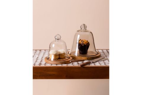 THE MİA MADERA KEK SAKLAMA FANUSU 20X21X21 CM