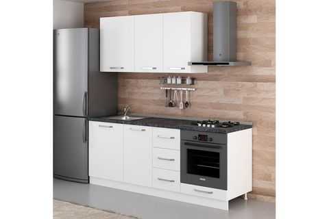 MİNAR CRYSTAL 205 CM MUTFAK DOLABI BEYAZ 3