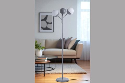 KÜRE GRİ LAMBADER, BEYAZ CAMLI