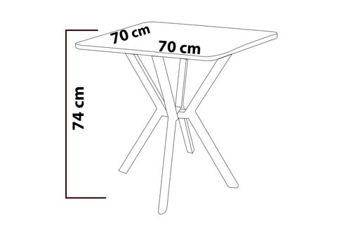 ELİS MUTFAK MASASI, SİYAH, 70X70