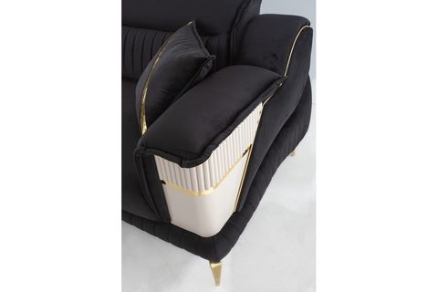 ZARAFET SİYAH KREM KOLTUK TAKIMI