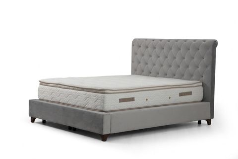DELUXE GRİ ÇİFT KİŞİLİK BAZA+BAŞLIK+YATAK, GRİ, 140X200