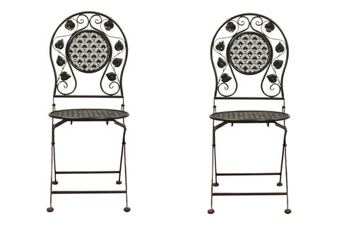 FERFORJE BAHÇE BALKON MASA SANDALYE TAKIMI, KAHVE