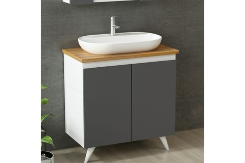 NİKA BANYO DOLABI 85CM AY2K 2K1A TZG BEYAZ ANTRASİT