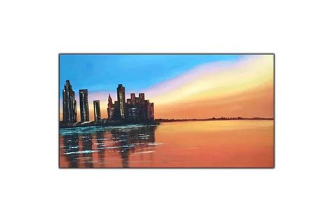 GÜN BATIMINDAKİ ŞEHİR ORİJİNAL YAĞLI BOYA TABLO