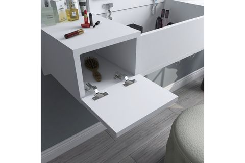 ZAKKUM RAFLI AYNALI DUVARA MONTE MAKYAJ MASASI, BEYAZ