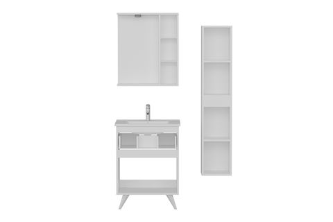 NİKA BANYO DOLABI AY2K1Ç123, BEYAZ ANTRASİT, 65 CM