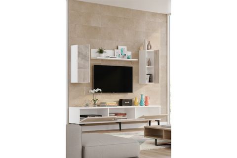 CORSA TV ÜNİTESİ, BEYAZ TRAVERTEN, 180 CM, TVR1819BT