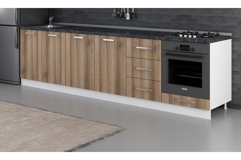 MİNAR 300 CM MUTFAK DOLABI BEYAZ DORE 300-D4-ALT MODÜL