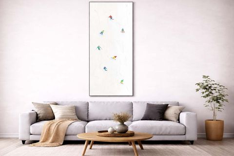 DAĞA TIRMANAN SPORCULAR ORİJİNAL YAĞLI BOYA TABLO