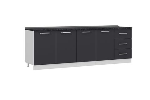 MİNAR 250 CM MUTFAK DOLABI BEYAZ ANTRASİT 250-A2-ALT MODÜL