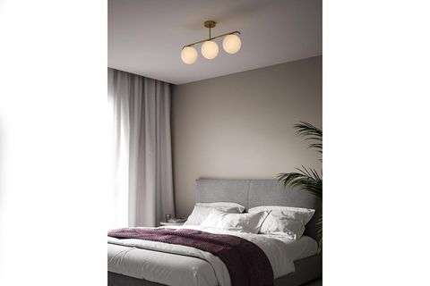 PARİS ÜÇLÜ AVİZE BEYAZ CAMLI,ESKİTME GOLD KASALI