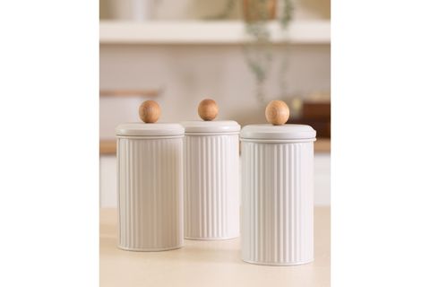 THE MİA STRİPE ÇAY KAHVE ŞEKER KAVANOZU BEJ 1,20 LT