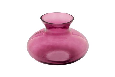 MİHİR PEMBE YASSI CAM VAZO 22X15 CM