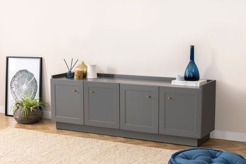 HENRY KİTAPLIKLI DOLAPLI TV SEHPASI, ANTRASİT