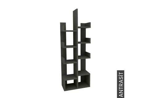 PAMFİLYA KİTAPLIK, ANTRASİT, 10 BÖLMELİ