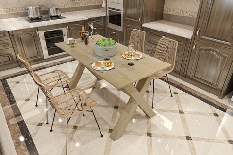 GİVAYO WOODS SOFİ YEMEK MASASI, ÇAM, 75X150