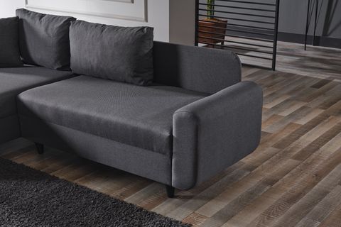 KAGU CORNER FLAVİA PUFLU KÖŞE TAKIMI, KOYU GRİ