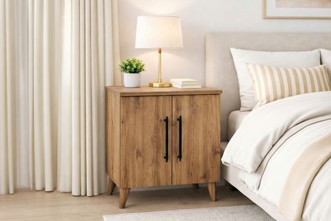 LUMEN RAFLI KLASİK KOMODİN, ATLANTİK ÇAM, 2 KAPAKLI