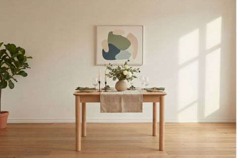 FREYA NATURAL AÇILIR MUTFAK MASA TAKIMI, 4 SANDALYELİ, 80X120 CM