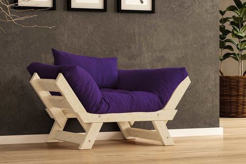WOODESK ADALAR MASİF AHŞAP BERJER, NATURAL-MOR RENK
