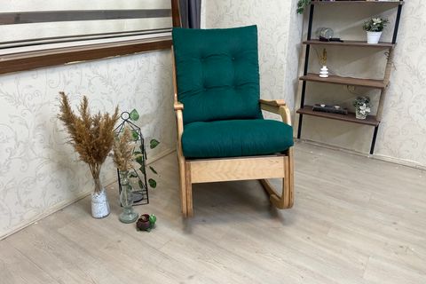 KONTES SALLANAN SANDALYE, ZÜMRÜT YEŞİL, NATUREL AYAK