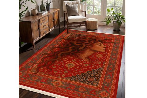 KIRMIZI MEDUSA VİNTAGE DOKUMA TABAN HALI, 360 YNG, 60X120 CM