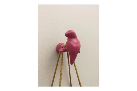 KUŞ ŞEKİL MODERN DUVAR DEKORU ASKILIK, PEMBE