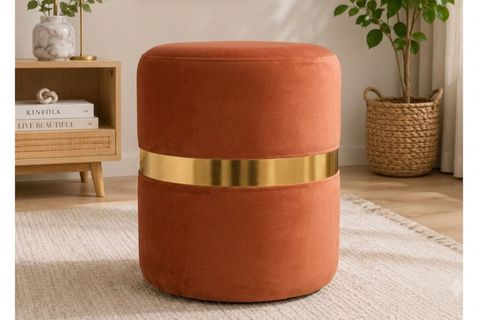 ALORA GOLD ŞERİTLİ SİLİNDİR PUF, KİREMİT