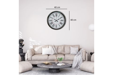 SİLVER ELEGANCE KROM METAL DUVAR SAATİ 40 CM